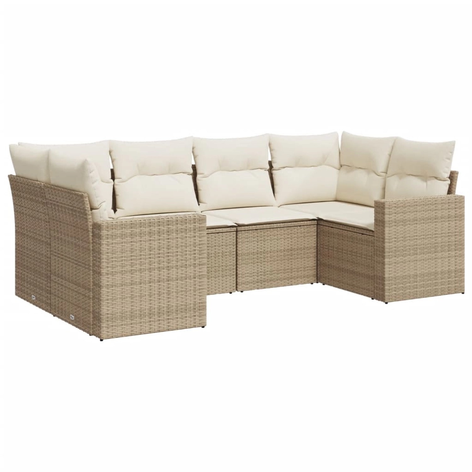 vidaXL 6-Tlg Garten-Sofagarnitur mit Kissen Beige Poly Rattan 3219368 günstig online kaufen