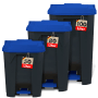 KARAT Mülleimer Olaf, 50/80/100 Liter, blaue Deckel, Tretmülleimer für Haushalt, Büro und Gewerbe.