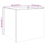 Rechteckiger olivgrüner Stahl Pflanzkübel 49x47x46 cm für Garten und Terrasse.