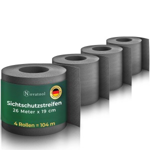 Novatool Sichtschutzstreifen, anthrazit, 50 Reihen für Doppelstabmattenzaun.