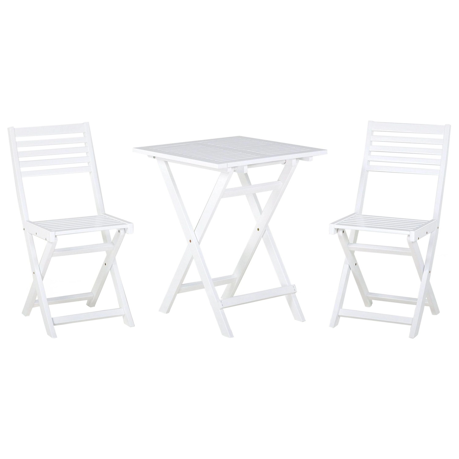 Beliani Bistro Set FIJI Weiss 60x60x84