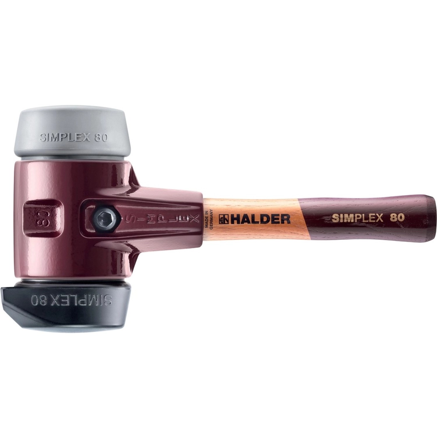 Halder Simplex Schonhammer Ø 80 mm Gummi   TPE-mid Grau mit Standfuß und Ex günstig online kaufen