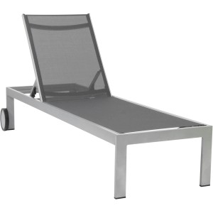 Acamp Sonnenliege Rimini in Platin-Graphit mit Rollen und verstellbarer Rückenlehne.