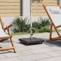 Quadratischer, schwarzer vidaXL Sonnenschirmständer aus Granit, 30 kg, mit Rollen.