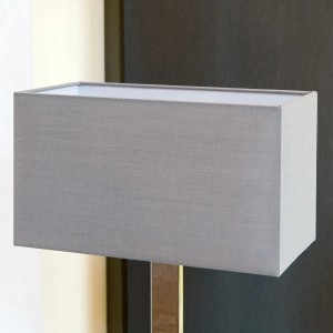 Rechteckiger, grauer Orion Lightstyle Lampenschirm (32x16x18 cm) aus Stoff.