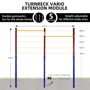 CCLIFE Turnreck für Outdoor, höhenverstellbar, blau-rote Reckstange für Sport & Fitness.