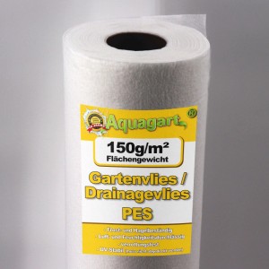 Aquagart Gartenvlies Unkrautvlies Drainagevlies 300 m² 150 g 1,5 m Breit