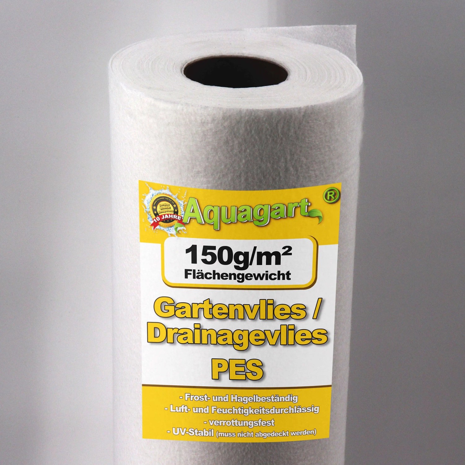 Aquagart Gartenvlies Unkrautvlies Drainagevlies 300 m² 150 g 1,5 m Breit