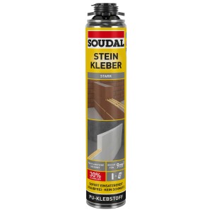 Soudal Steinkleber Pistole, 750ml Dose für PU-Schäume. Klebt Mauersteine schnell und sauber.