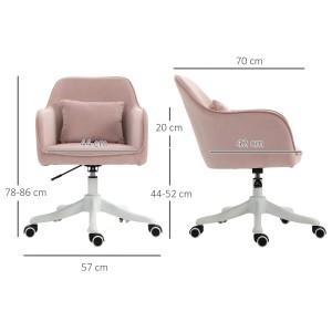 Rosa Vinsetto Bürostuhl mit Massagefunktion und verstellbarer Höhe, seitliche und frontale Ansicht.