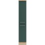 OPTIFIT Savona405 Apothekerschrank, 30 cm, steingrün mit zwei Auszügen und Edelstahlgriffen.