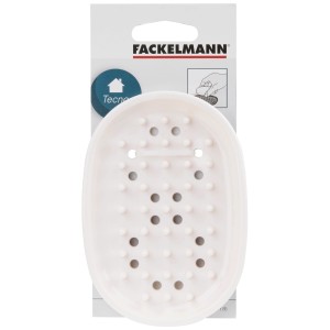 Weiße Fackelmann Seifenschale aus Kunststoff für Dusche & Bad.