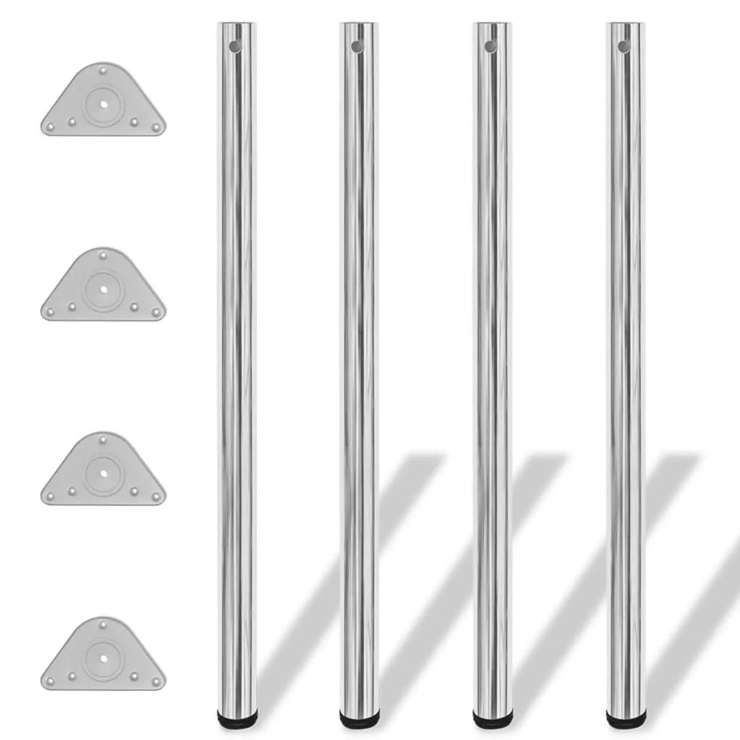 vidaXL 4x Höhenverstellbares Tischbein Chrom 1100 mm 242144