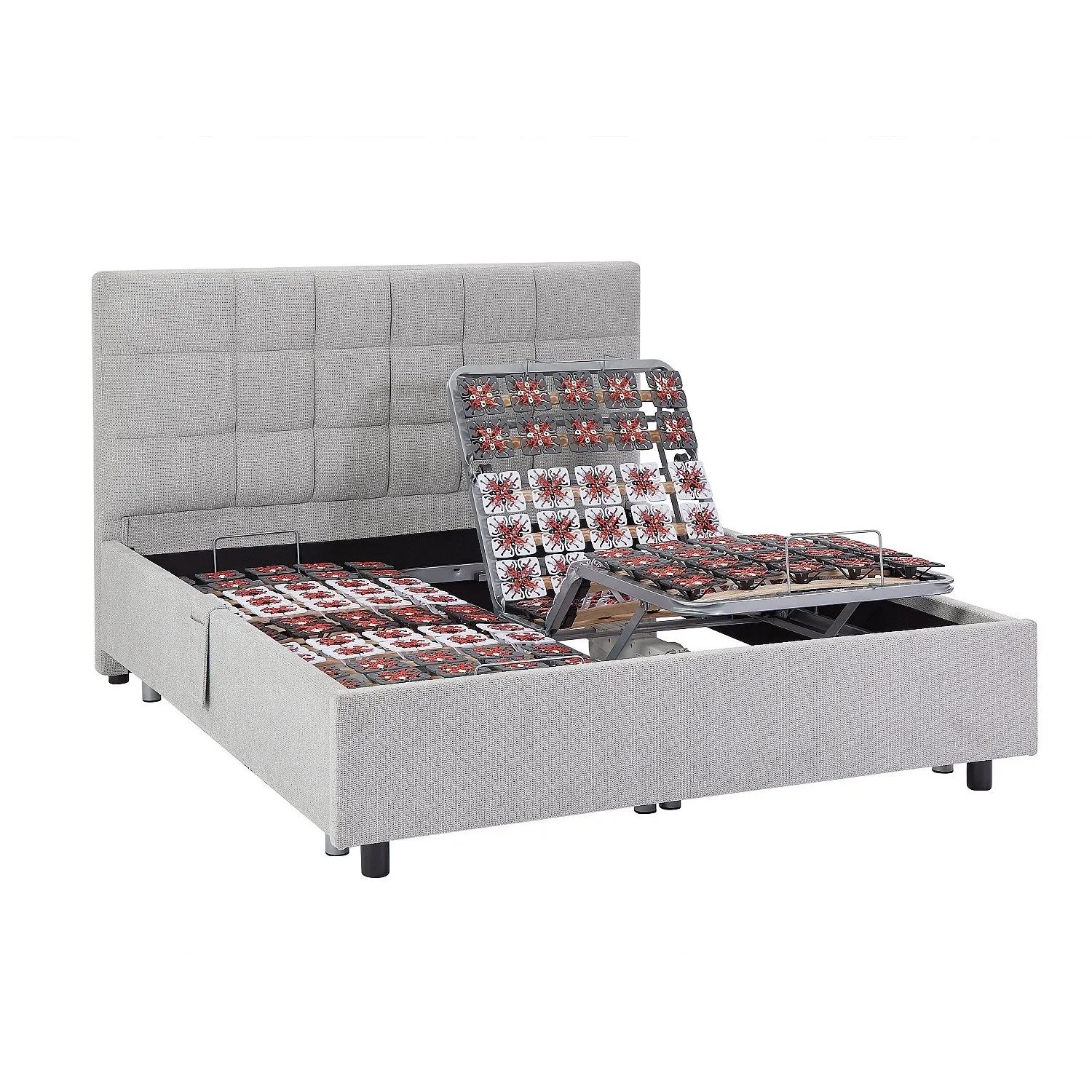Vente-unique Bett Mit Elektrischem Lattenrost Pitus Grau 204 cm  12 cm