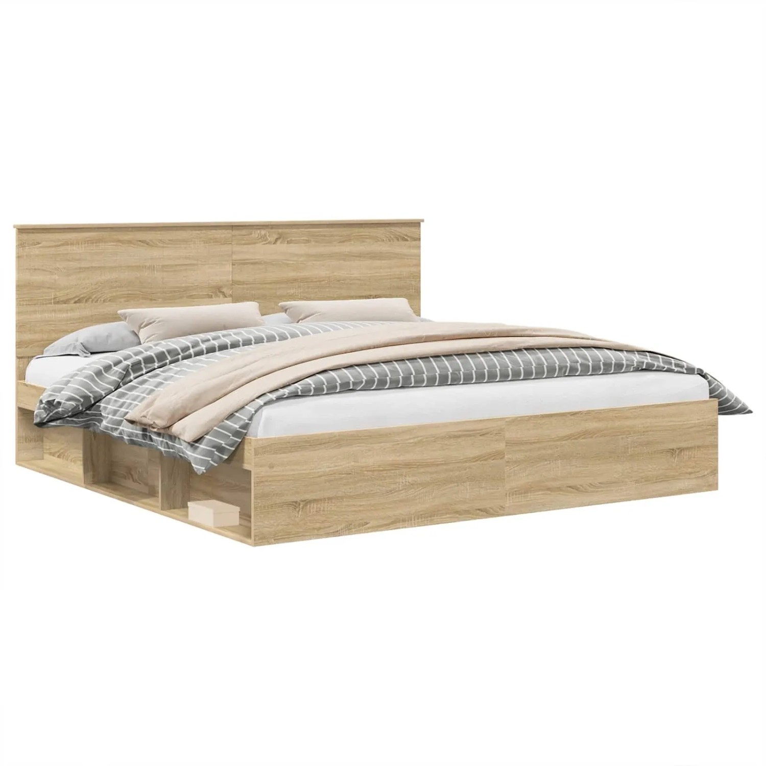 vidaXL Bettrahmen Sonoma 200 x 200 cm Massives Kiefernholz 3410967