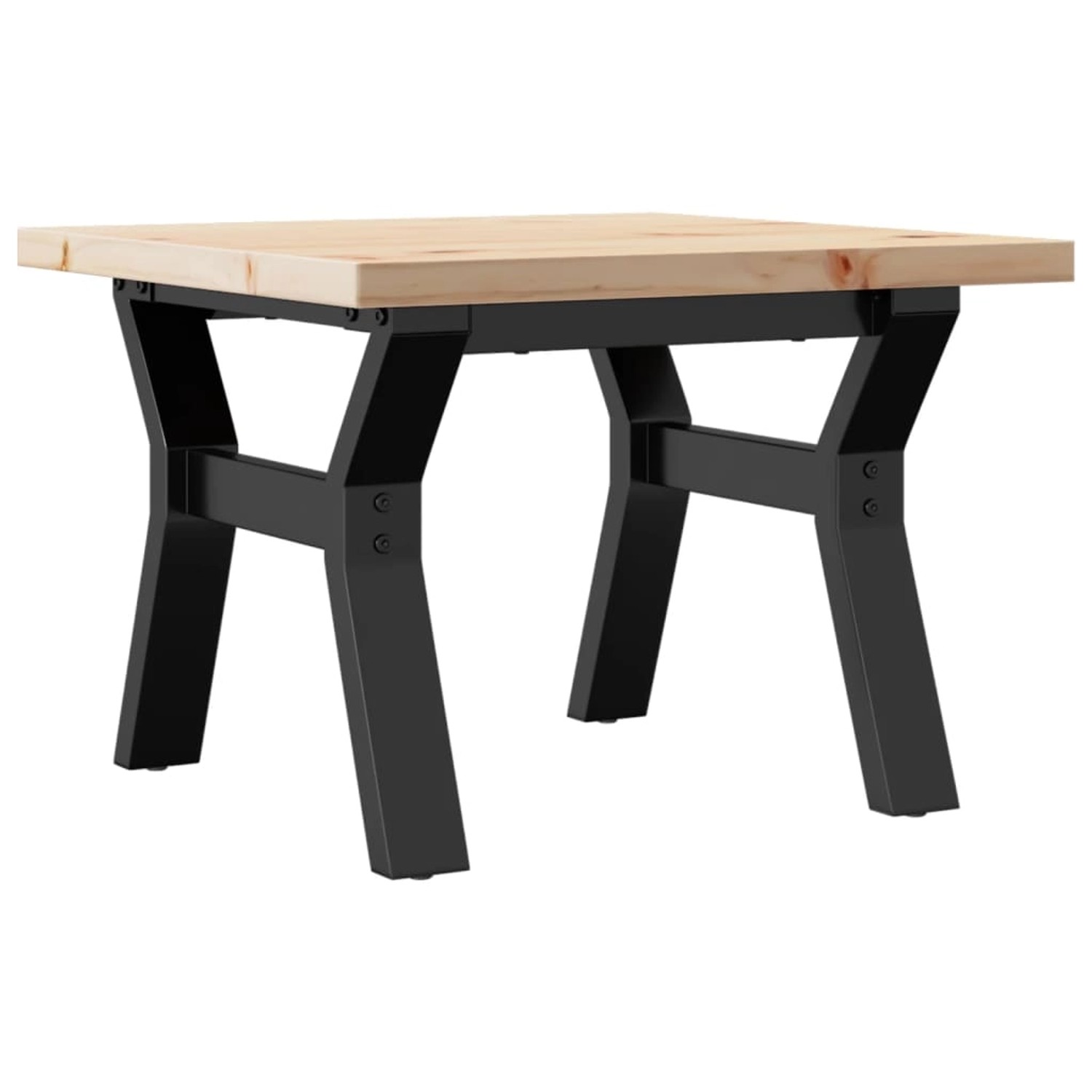 vidaXL Couchtisch Y-Gestell 50x50x35,5cm Massivholz Kiefer & Gusseisen günstig online kaufen