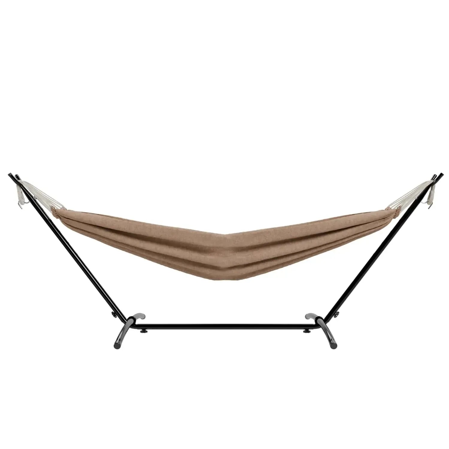 Garmio Hängematte Venedig braun mit Gestell, wetterfest und tragbar bis 200 kg.