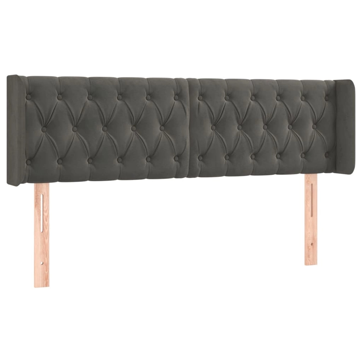 vidaXL LED Kopfteil Dunkelgrau 147x16x78/88 cm Samt 3123621