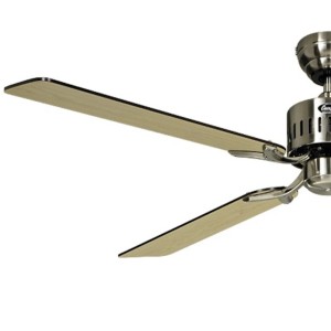 CASAFAN Deckenventilator Telesto 132 cm, Chrom gebürstet, mit Ahorn-Flügeln.