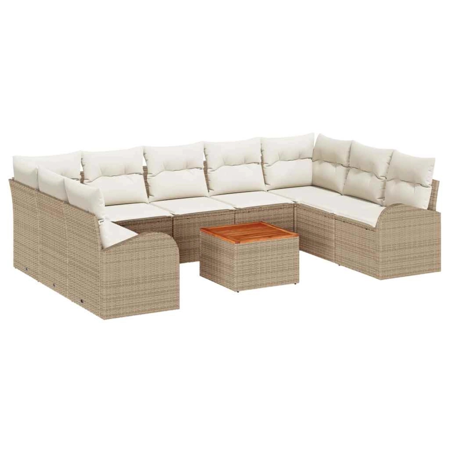 vidaXL Garten-Sofa-Set 10-Tlg Beige Weiß 3356293 günstig online kaufen