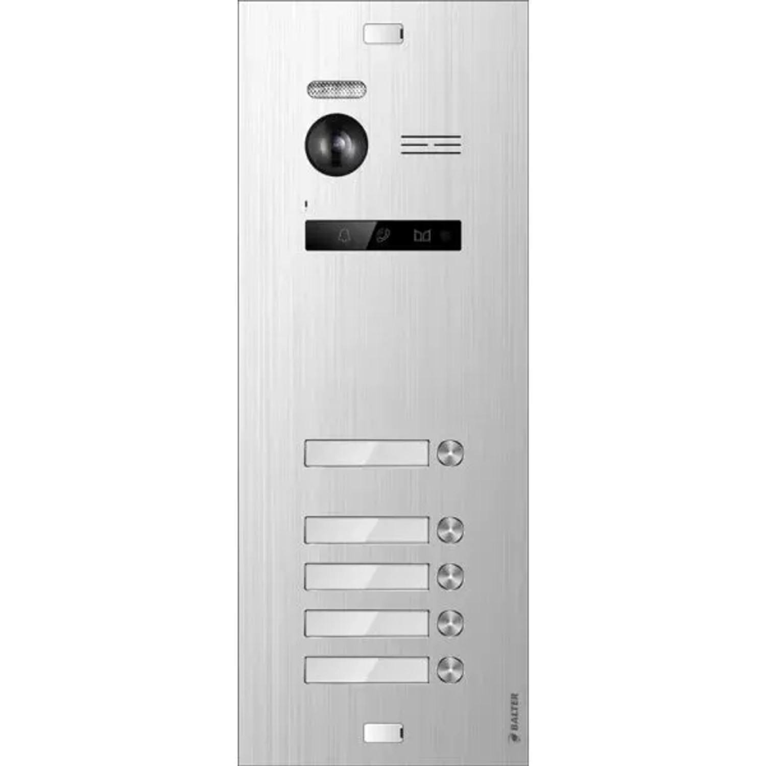 Balter Evo Video Türsprechanlage für 5 Familien in Silber mit 5 Monitoren.