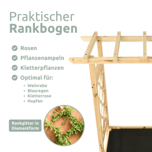 DELUKE Hochbeet mit Rankgitter THAO mit Vlies Handschuhe Pflanzkasten mit Rankhilfe Blumenkasten für Kletterpflanzen 98cm Breit