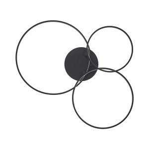 Lindby LED Deckenleuchte Rayk 9639506 Dimmbar Modern in Schwarz 1-flammig Wohnzimmerleuchte