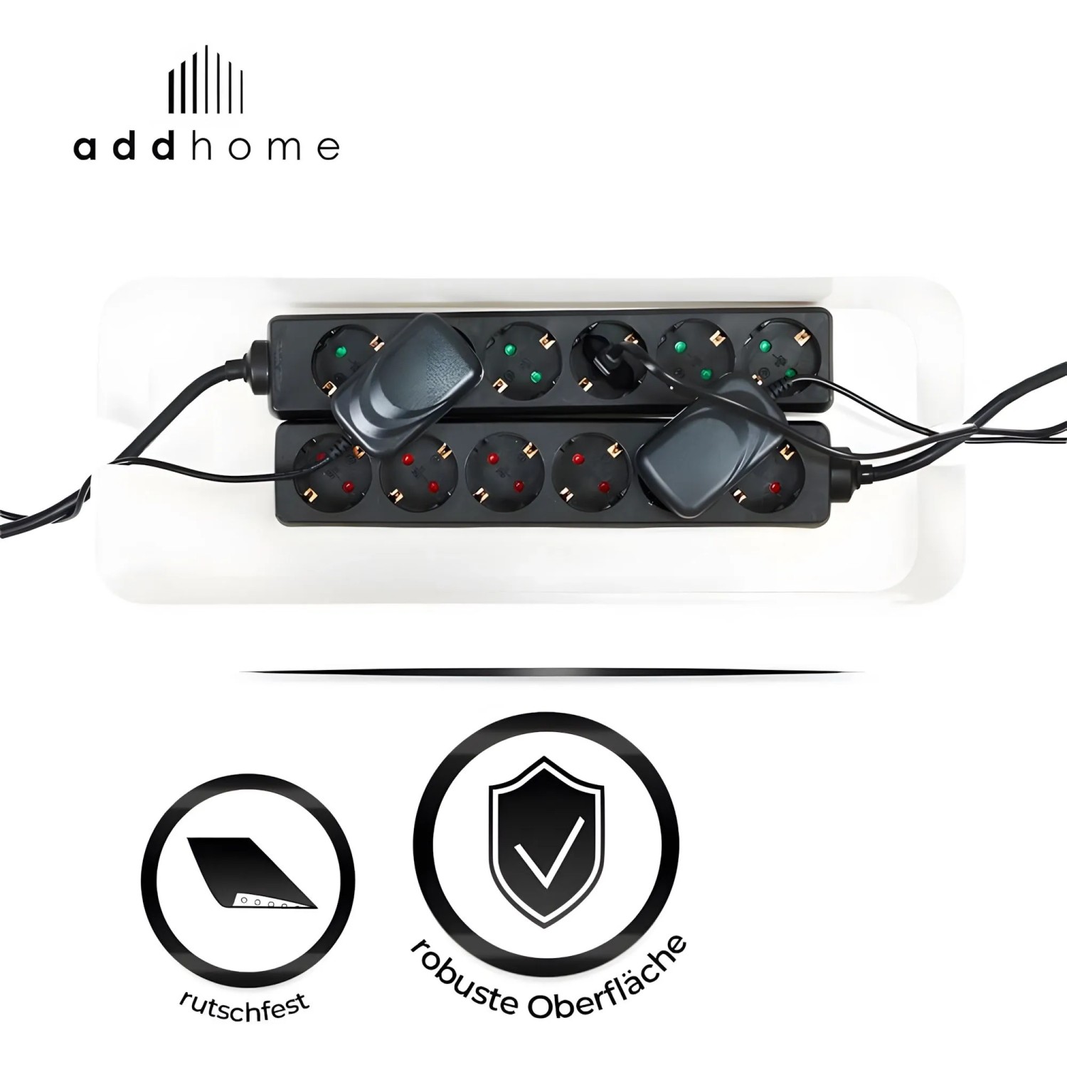 addhome 2er Kabelbox Set Weiß & Bambus Boxen in 40 5x15 5cm & 32x13 5cm inkl._4