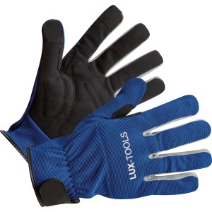 Blaue LUX Arbeitshandschuhe Tough Gr. 8 für optimalen Schutz und Komfort bei der Arbeit.