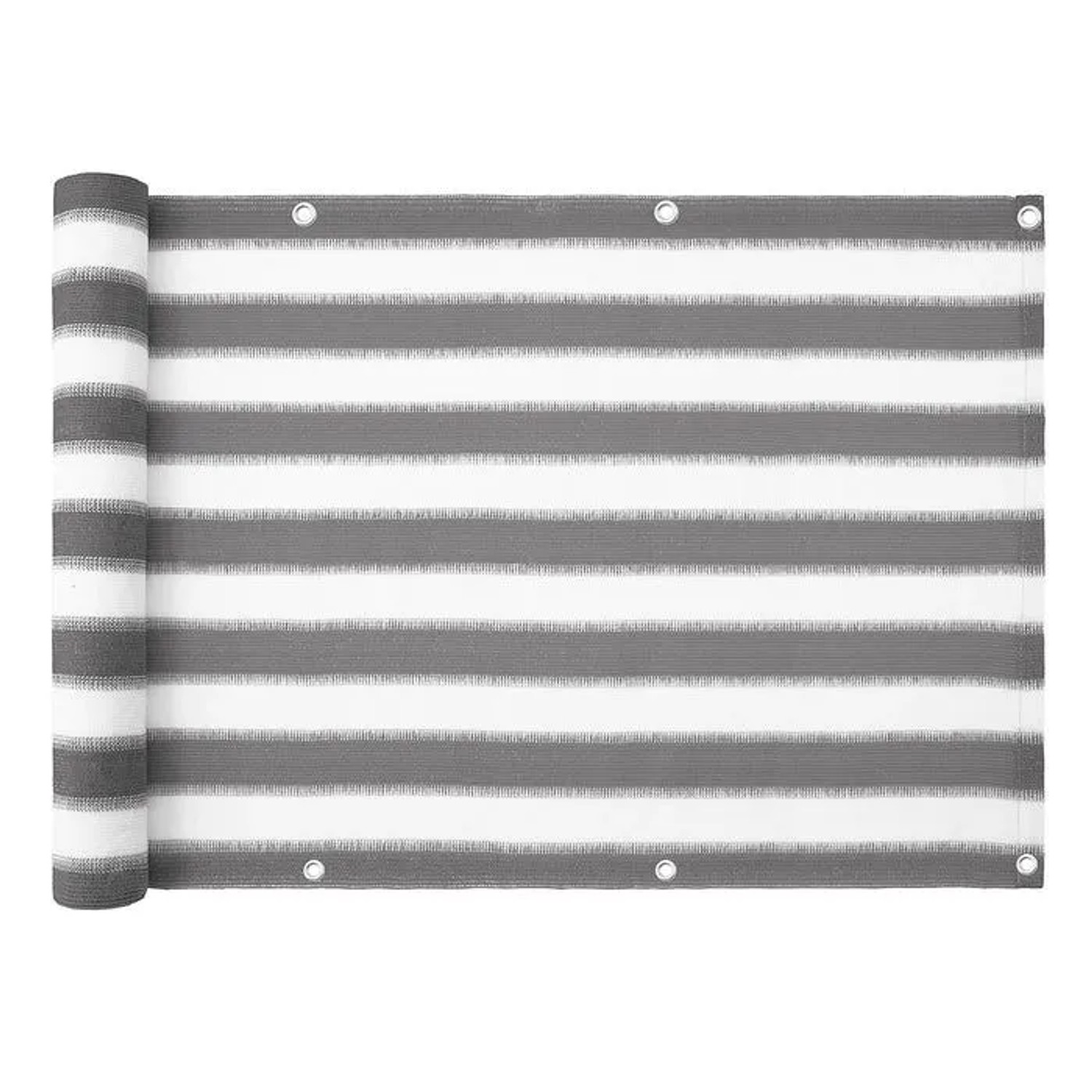 Floordirekt Balkonsichtschutz Grau-Weiß Gestreift 90 X 500 Cm