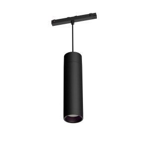 Schwarze Philips Hue LED-Pendelleuchte Perifo zur Schienensystem-Erweiterung.