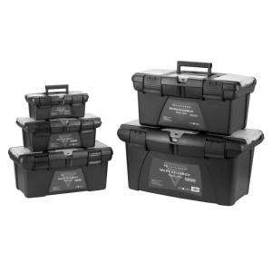 STAHLWERK Toolbox Set: 5 leere Werkzeugkoffer im modularen System, stapelbar für Werkstatt & Transport.