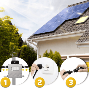 BENY Mikro-Wechselrichter 800 W BYM800 für Balkonkraftwerk 2 MPPT mit WIFI inkl. 5 m Anschlusskabel & 4x 1 m Solar-Verlängerungen Micro Inverter