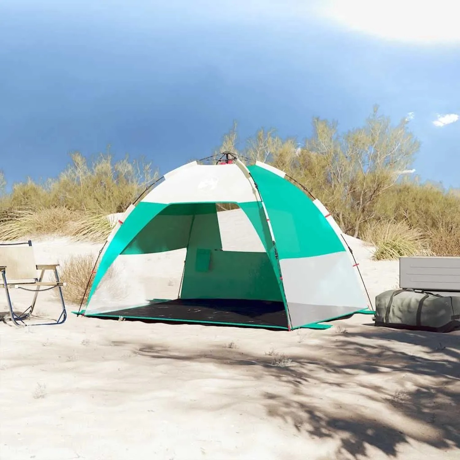 vidaXL Strandzelt 2 Personen Seegrün Quick Release Wasserdicht 4005300_4