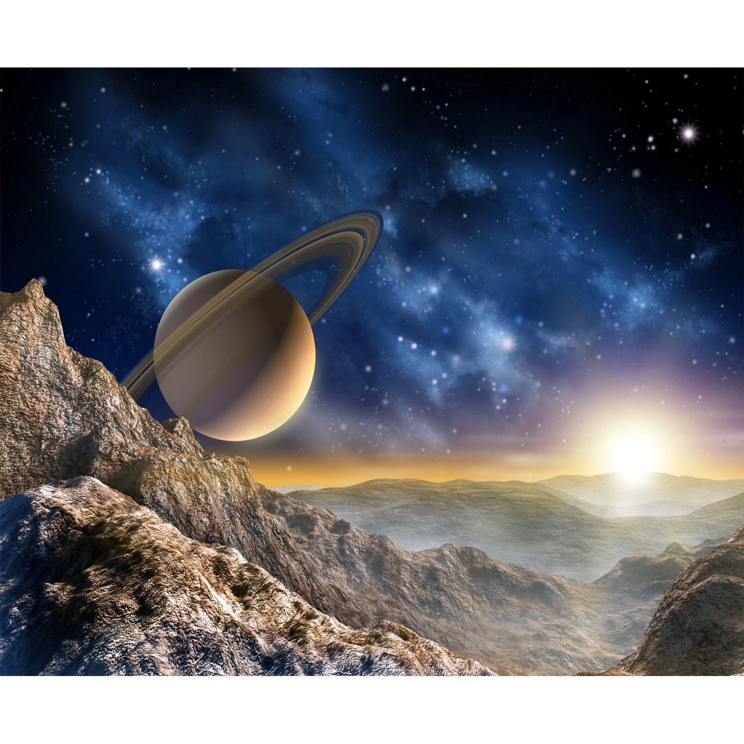 Sanders & Sanders Fototapete Universum Blau und Beige 360 x 270 cm 600489 günstig online kaufen