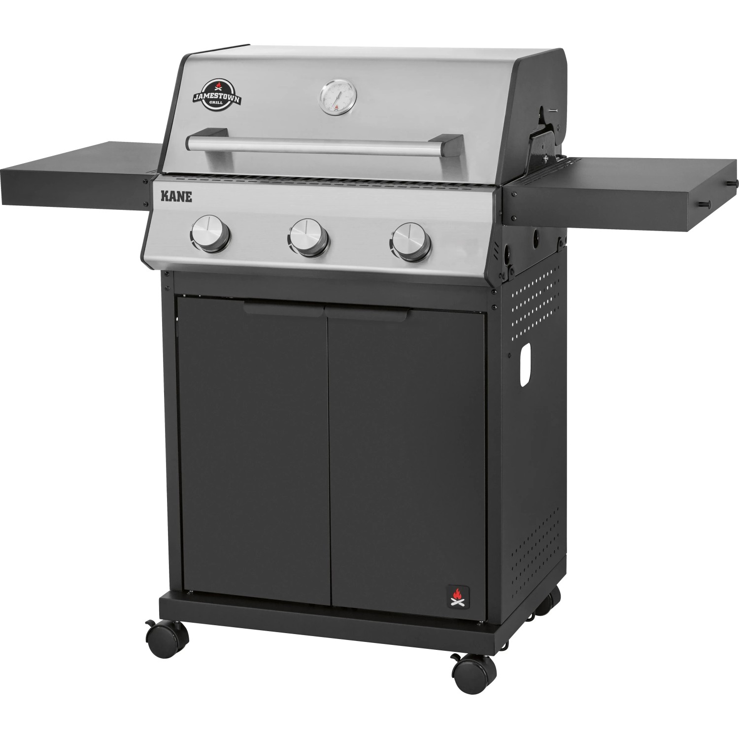 Jamestown Gasgrill Kane mit 3 Brennern und modularem Grillrostsystem.