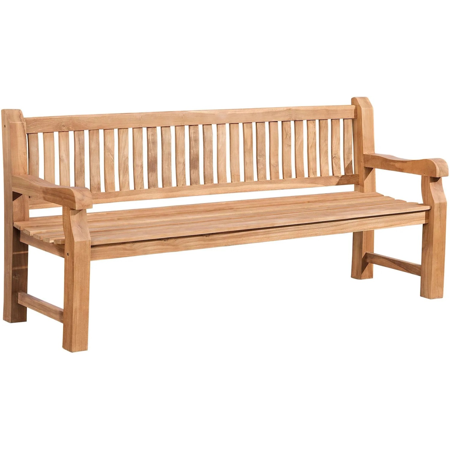 DELUKE Gartenbank Teakbank DEGAD Holz Teak 200x61x93cm Holzbank 200cm Bank Mit Lehne Wetterfest Bank Garten Terrasse