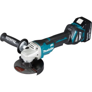 Makita Akku-Winkelschleifer DGA515RTJ 18V mit Akku und Seitengriff.