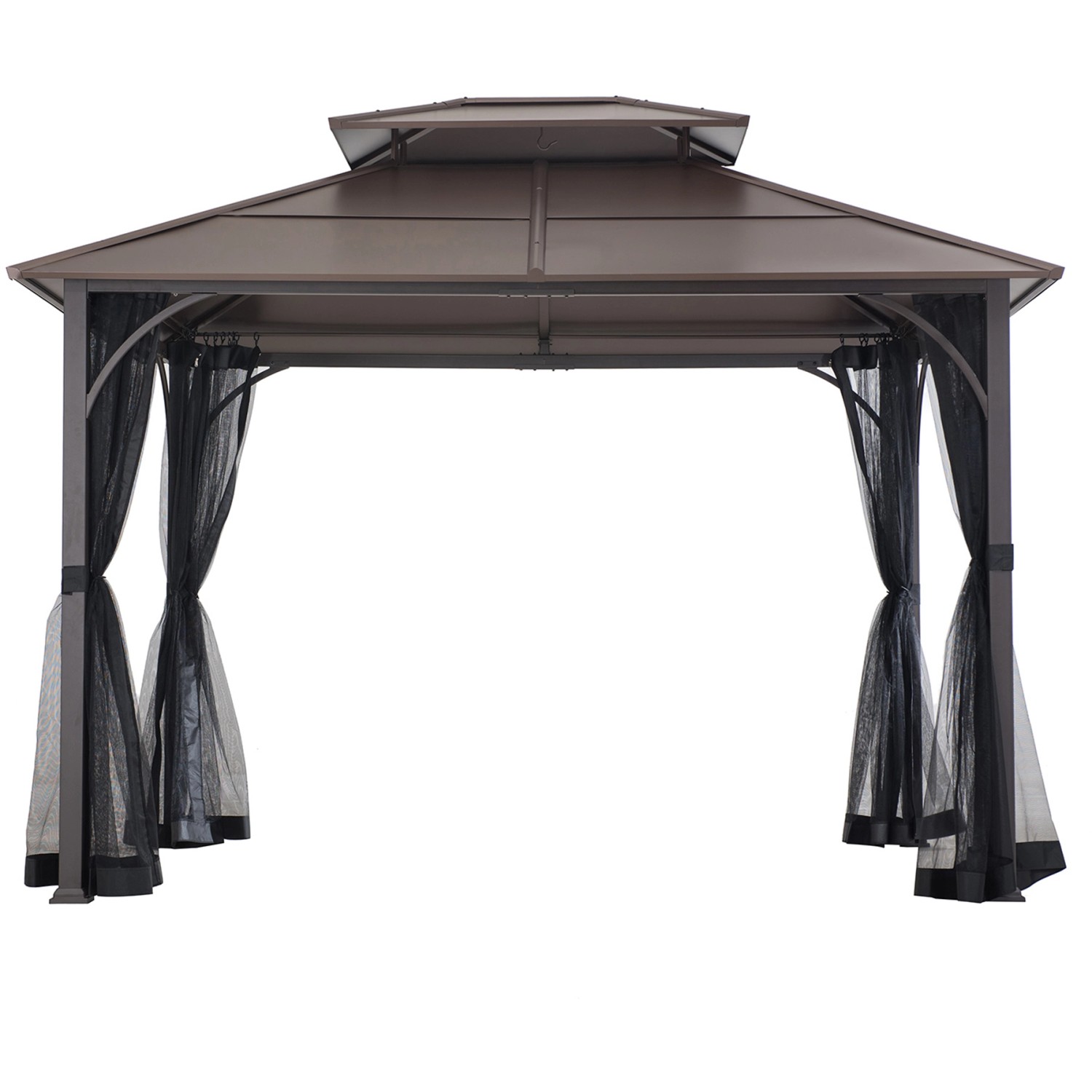 Sunjoy Gazebo Kaldi Stahl 366 cm x 307 cm Braun günstig online kaufen