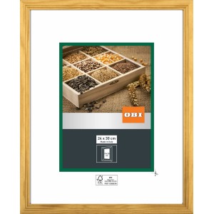 OBI Holz-Wechselrahmen Natur, 24x30 cm, FSC®-zertifiziert. Bilderrahmen aus hellem Holz.