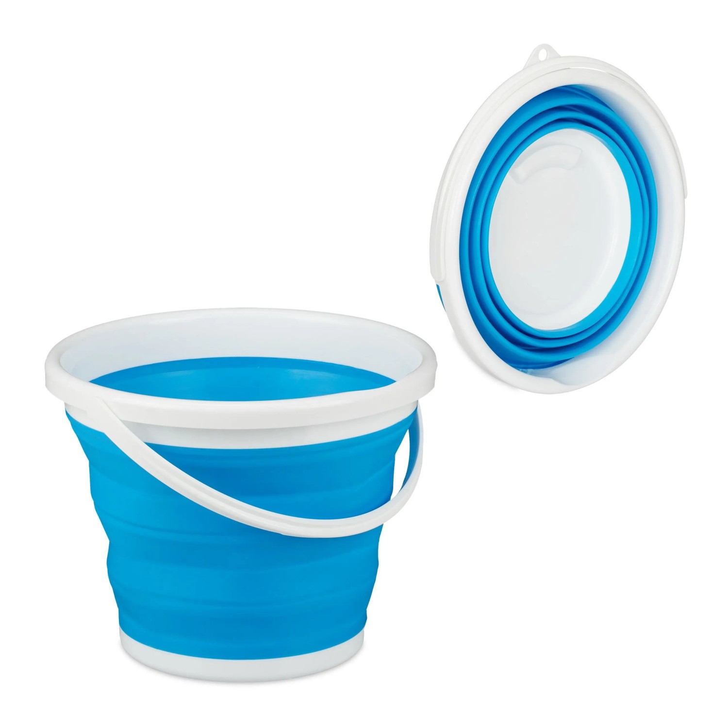 Relaxdays Eimer PP TPE Blau Faltbar 10, 24,5 cm x 33 cm x 34,5 cm 0,5 kg