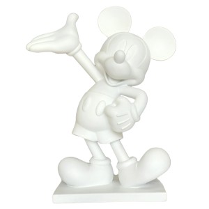 Weiße Disney Gartenfigur Mickey Mouse, 45 cm, Dekoration für Garten und Terrasse.