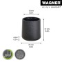 Wagner Kappen EH 0616, schwarz, 1,6 cm Durchmesser, für Stahlrohrmöbel, 4 Stück.