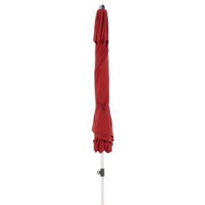 Geschlossener, bordeauxroter Doppler Marktschirm Expert Ø 306 cm mit Kurbelmechanik.