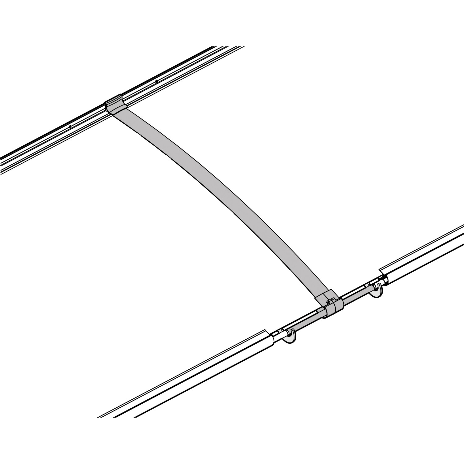 Detailansicht Palram Canopia Vordach Aquila, graue Halterung.