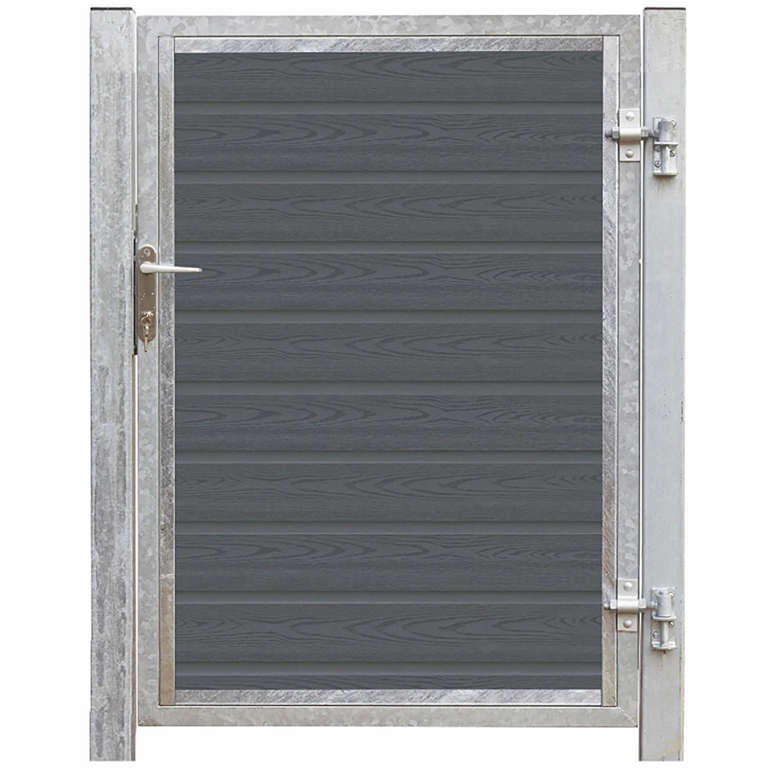 Einzeltor Artura WPC Schiefergrau DIN R 115 cm x 135 cm Pfosten verzinkt günstig online kaufen