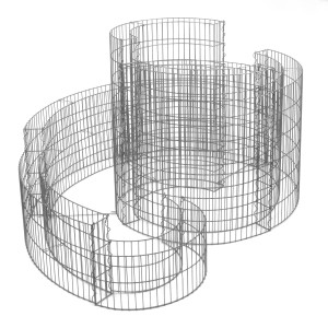 Bellissa Gabionen-Kräuterspirale Grünkraut, 80x140x110cm, Drahtgitter-Bausatz für Kräuterbeet.