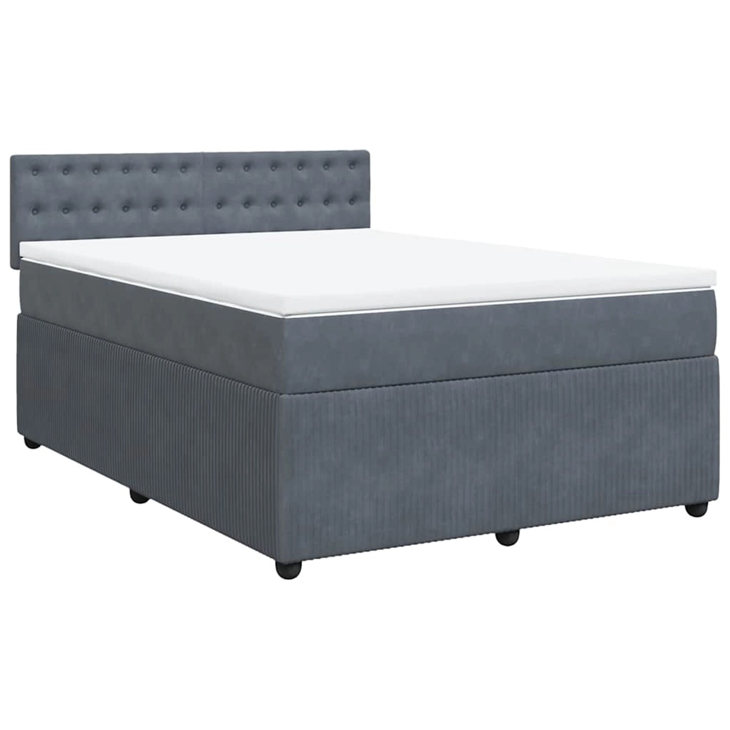 vidaXL Boxspringbett mit Matratze Dunkelgrau 140x190 cm Samt 3287747 günstig online kaufen