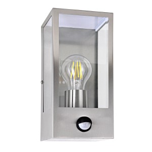 Moderne Dapo Außen Wandleuchte Tann mit Bewegungsmelder, Metallgehäuse, E27 Fassung.