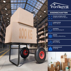 Tronitechnik Anglerkarre Luftbereifung Transportwagen Sackkarre Klappbar